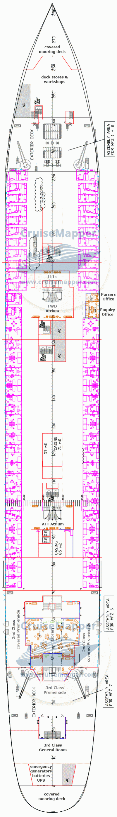 MS Titanic 2 deck 6 plan | CruiseMapper