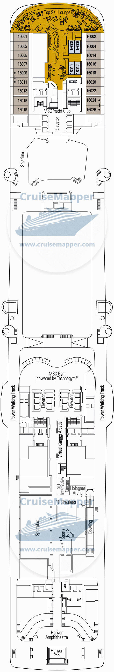 msc cruise cabin map