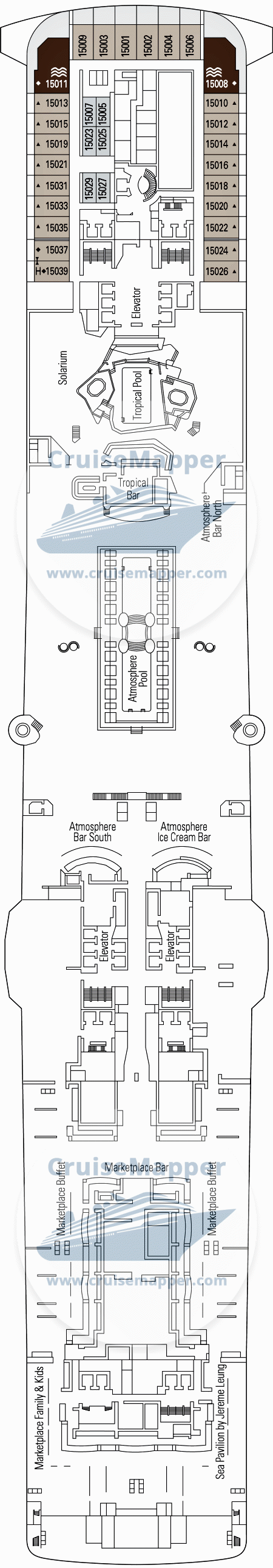 MSC Virtuosa Deck 15 - Morricone-Suites-Lido-Pools