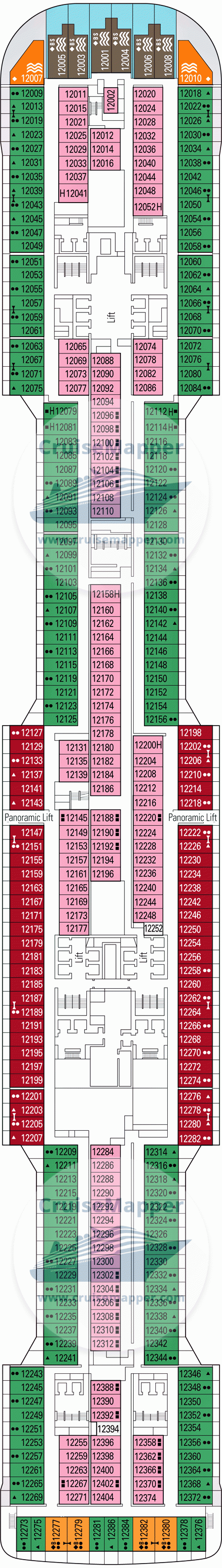 MSC Virtuosa Deck 12 - Paganini-Cabins