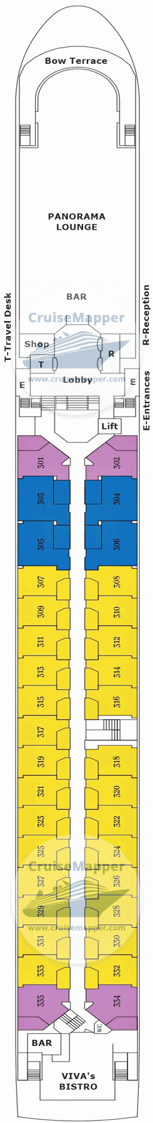 MS VIVA One Deck 03 - Diamond-Lounge-Bistro