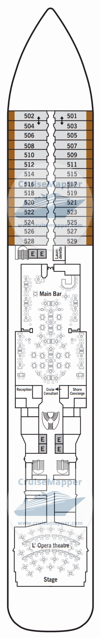 Silver Dawn Deck 05 - Lounge-Lobby-Cabins