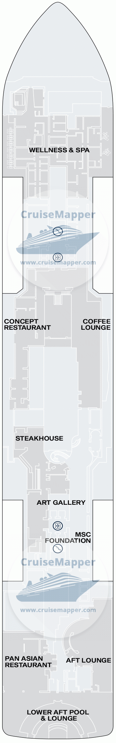 MSC Explora 2 Deck 05 - Spa-Lounges-Restaurants