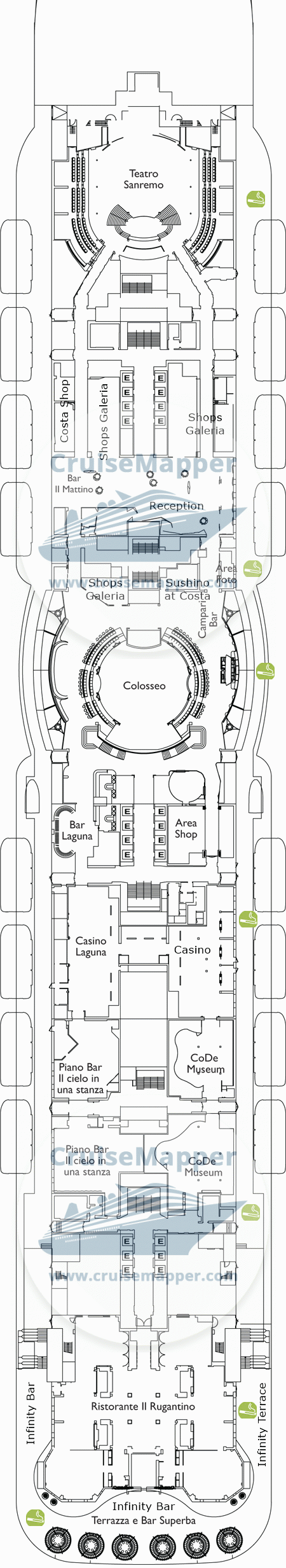 Costa Smeralda Deck 07 - Positano-Lobby-Casino-Shops1