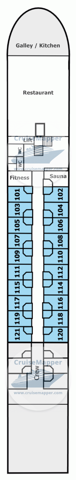 MS Sans Souci Deck 01 - Lower-Dining