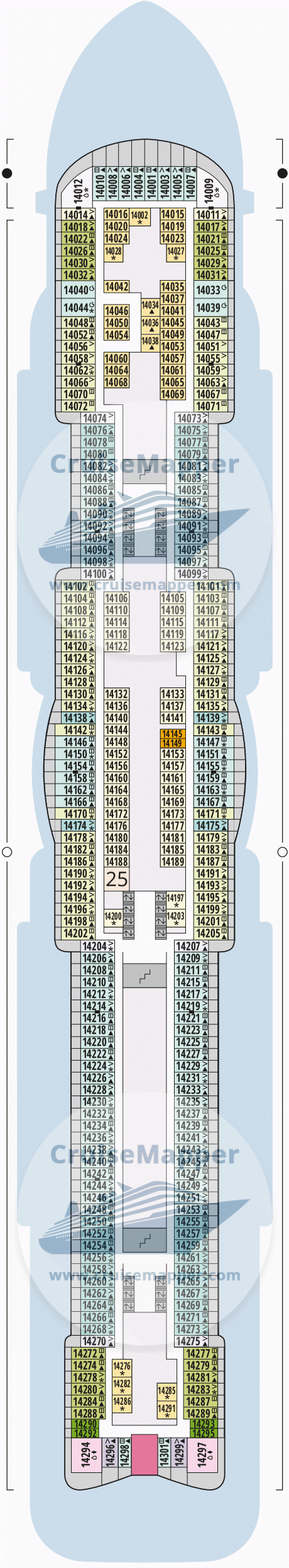 AIDAcosma Deck 14 - Cabins