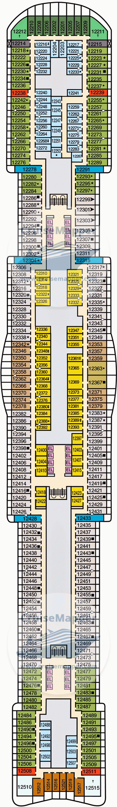 Carnival Jubilee Deck 12 - Cabins