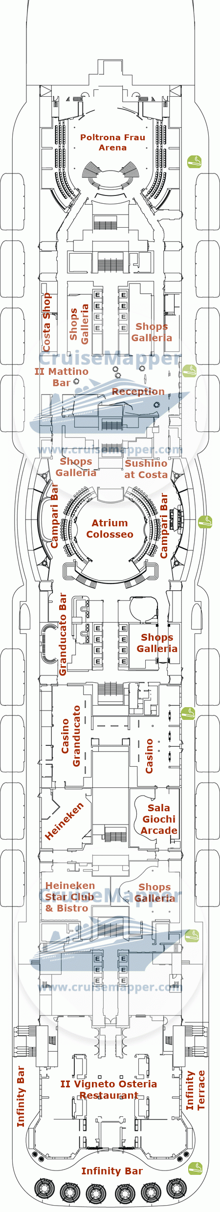 Costa Toscana Deck 07 - Montepulciano-Lobby-Casino-Shops1