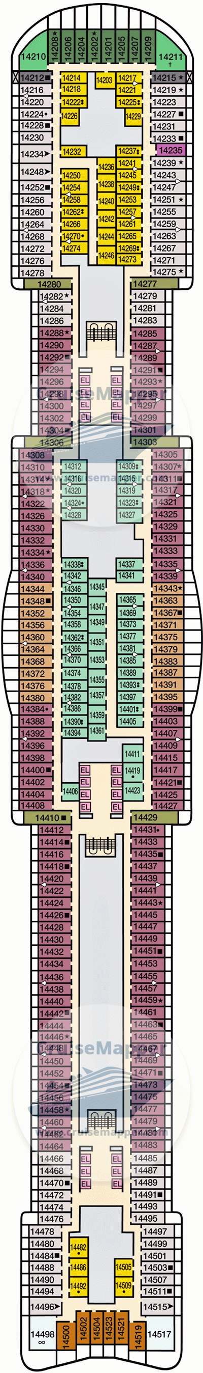 mardi gras cruise ship deck plan