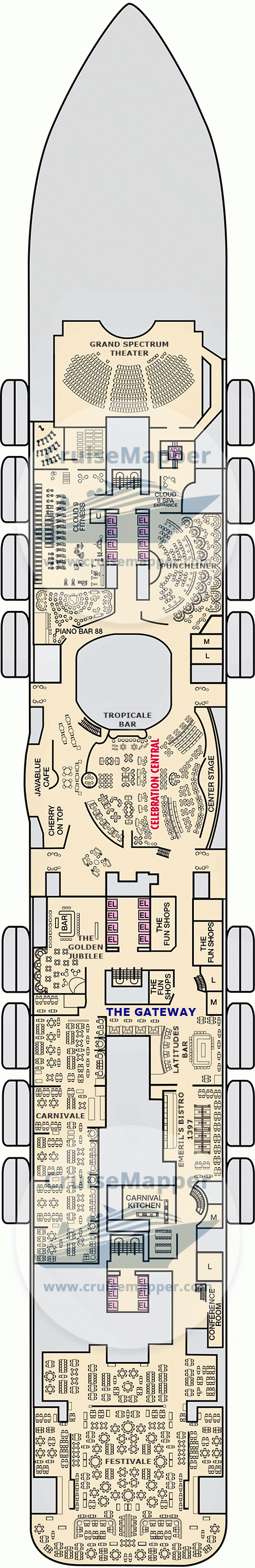 Carnival Celebration deck 6 plan | CruiseMapper