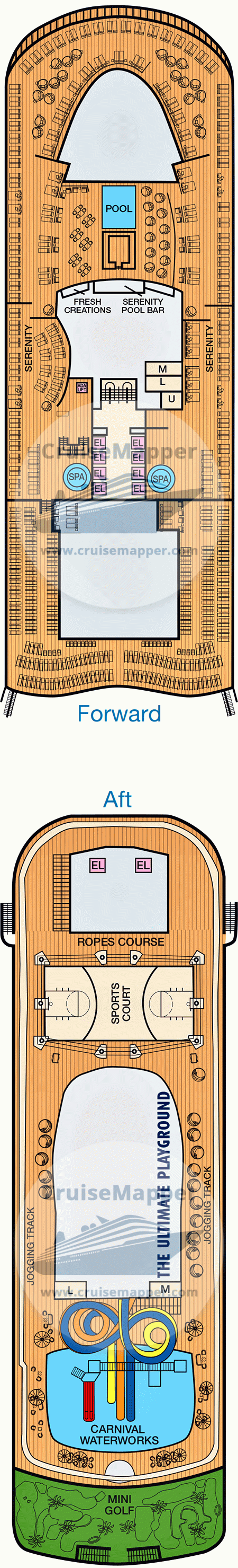 Carnival Celebration deck 18 plan | CruiseMapper