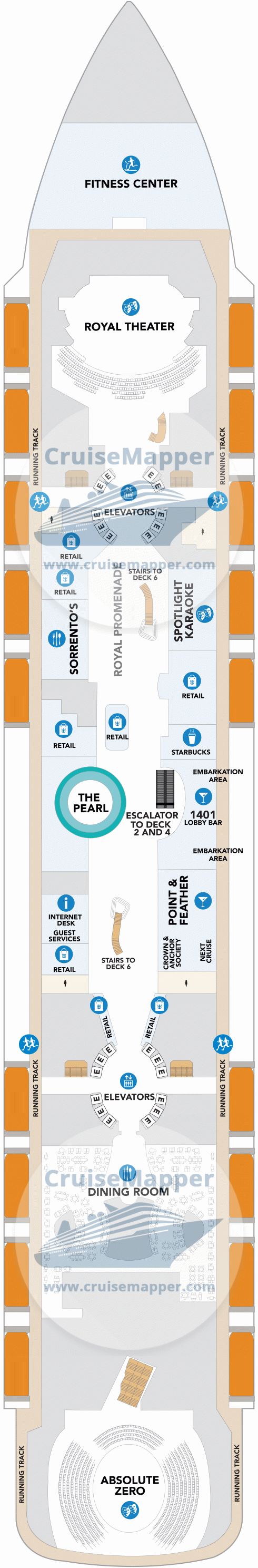 Star Of The Seas Deck 05 - Royal Promenade1-Dining3-Lobby-Shops-Gym