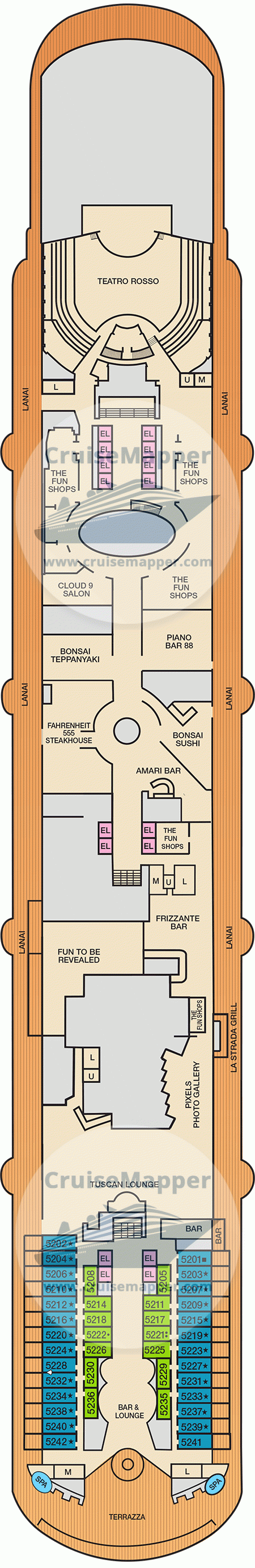 Carnival Firenze Deck 05 - Cabins-Promenade