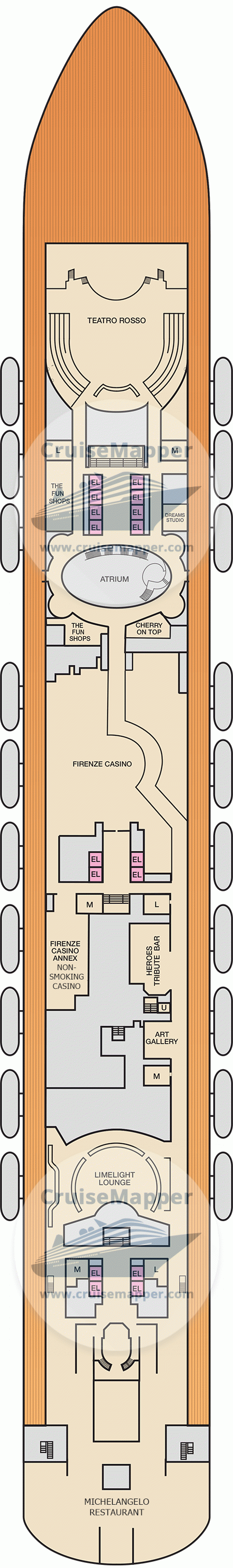 Carnival Firenze Deck 04 - Casino-Shops