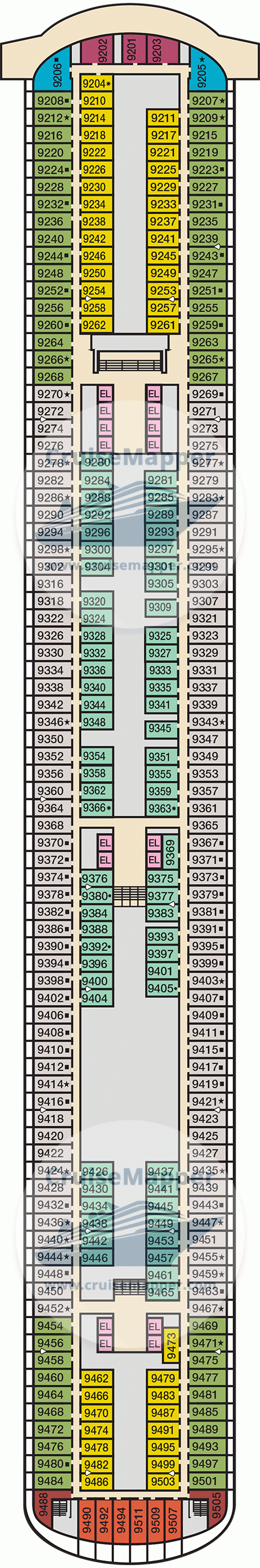 Carnival Firenze Deck 09 - Cabins