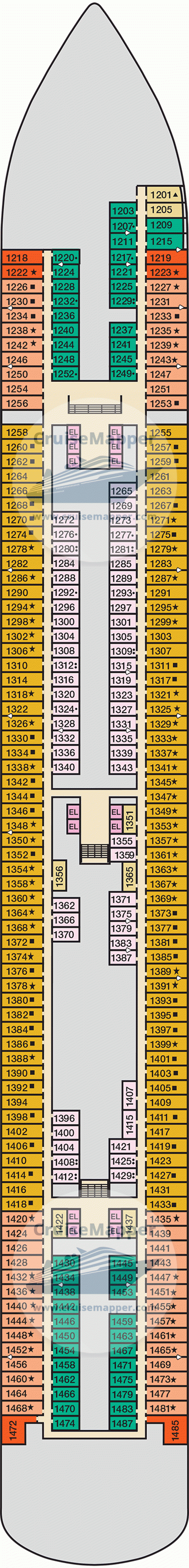 Carnival Firenze Deck 01 - Cabins