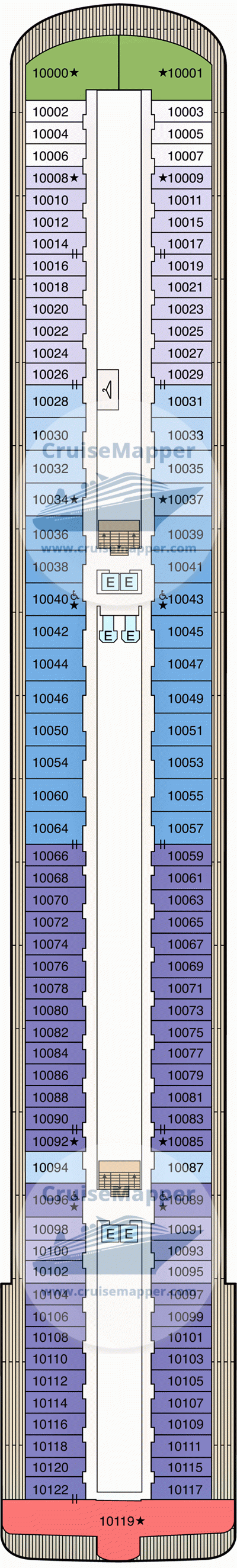 Oceania Vista Deck 10 - Cabins