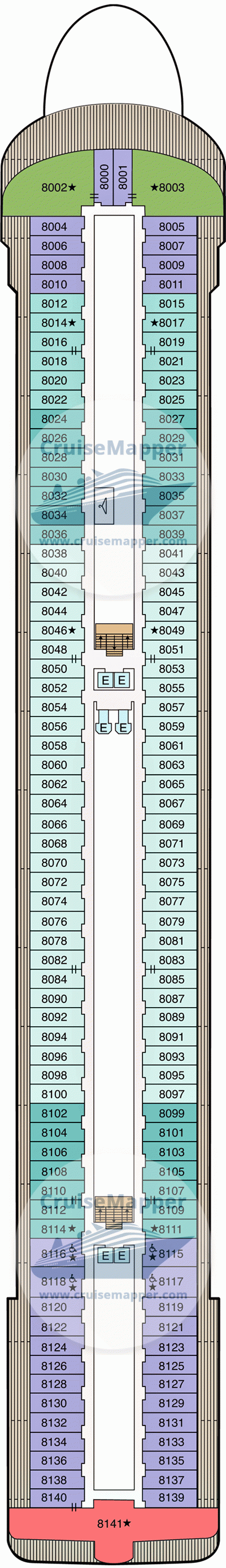 Oceania Vista Deck 08 - Cabins