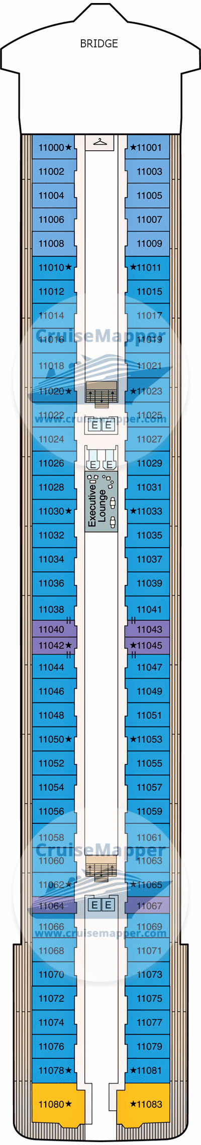 Oceania Vista Deck 11 - Cabins-Bridge