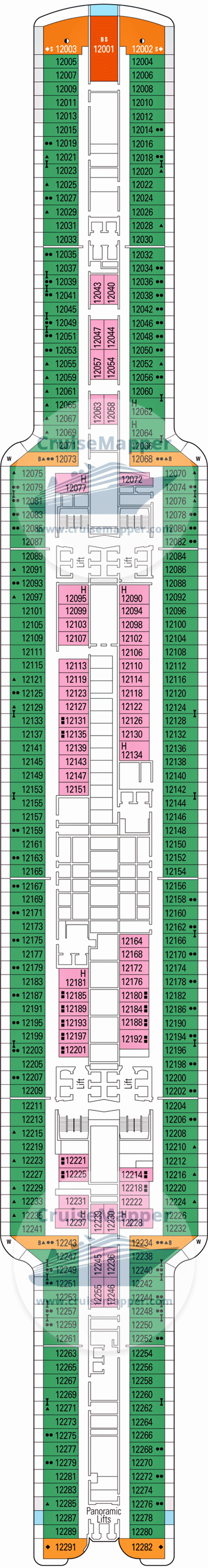 MSC Seascape deck 12 plan CruiseMapper