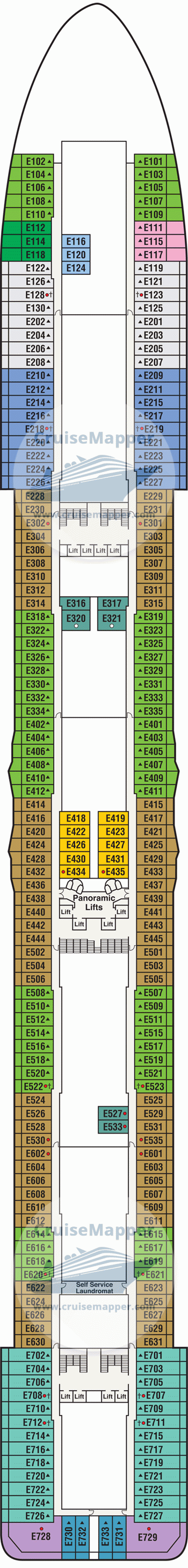 Sky Princess Deck 08 - Emerald-Cabins