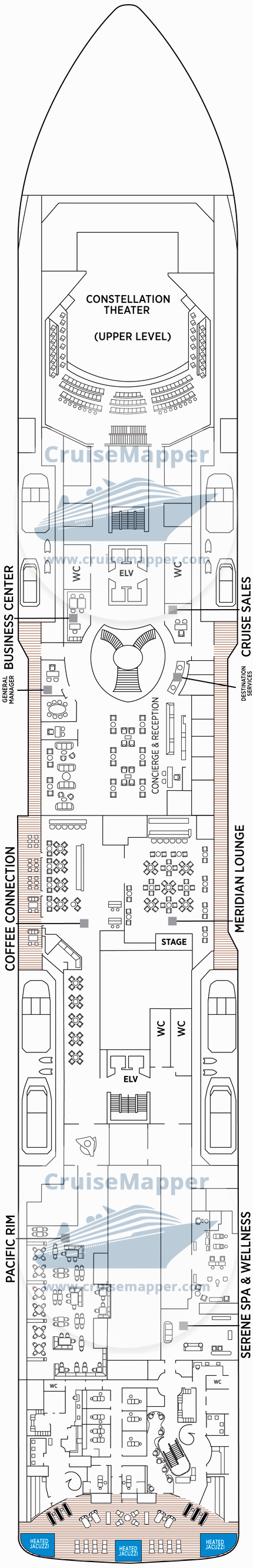 Seven Seas Grandeur Deck 05 - Lobby-Spa-Pools