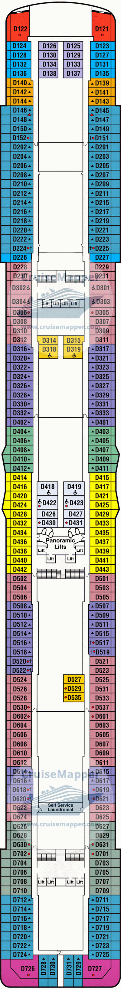 Enchanted Princess deck 9 plan | CruiseMapper