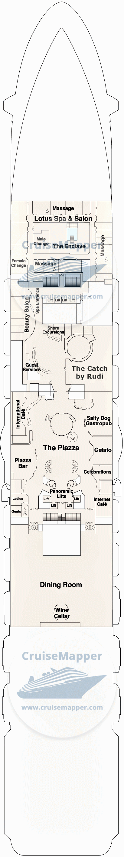 Discovery Princess Deck 05 - Plaza-Lobby-Spa