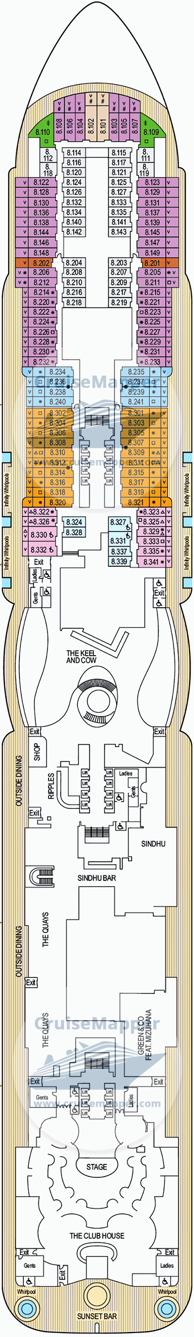 Arvia Deck 08 - Cabins-Promenade-Escape Room