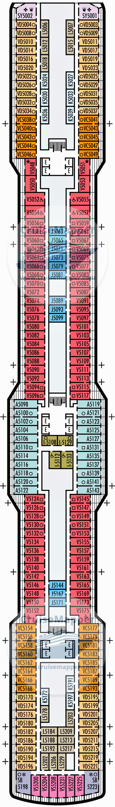 ms Rotterdam Deck 05 - Gershwin-Cabins