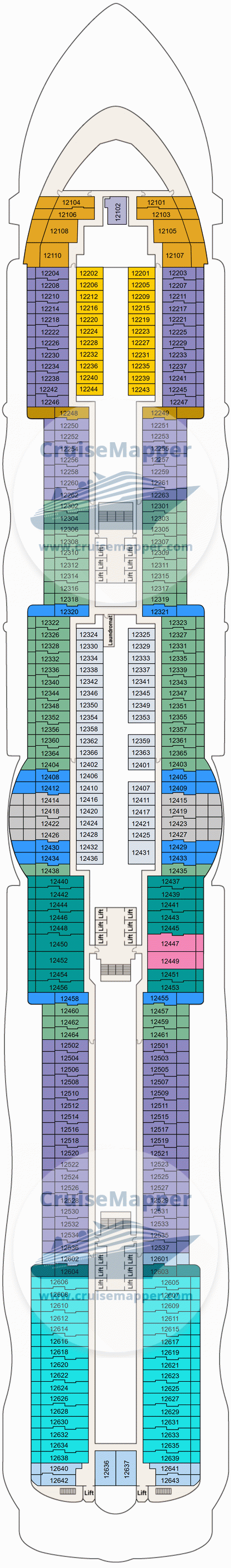 Sun Princess Deck 12 - Cabins