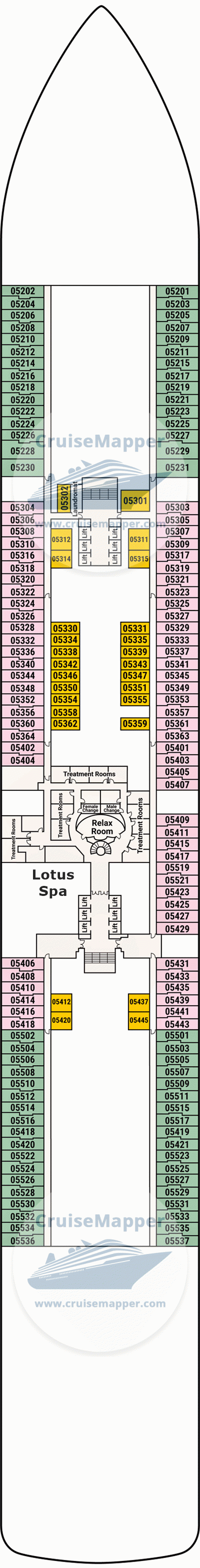 Sun Princess Deck 05 - Cabins-Spa1