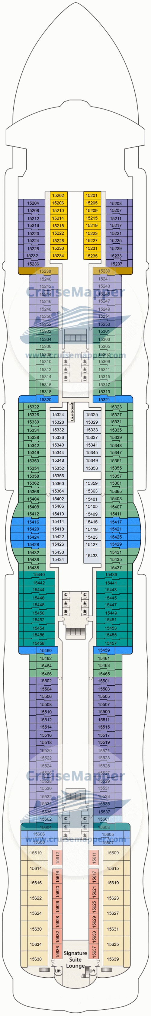 Star Princess Deck 15 - Cabins-Bridge