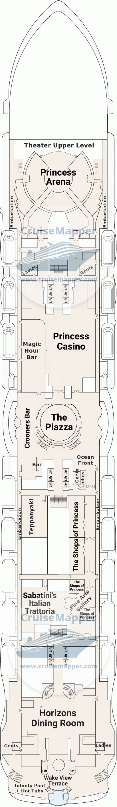 Star Princess Deck 08 - Dining3-Shops2-Casino