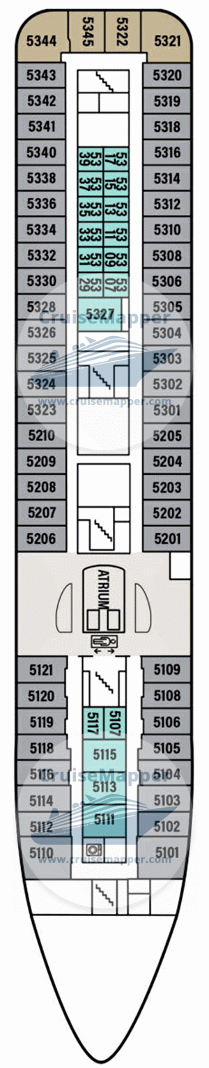 Havila Polaris ferry Deck 05 - Cabins