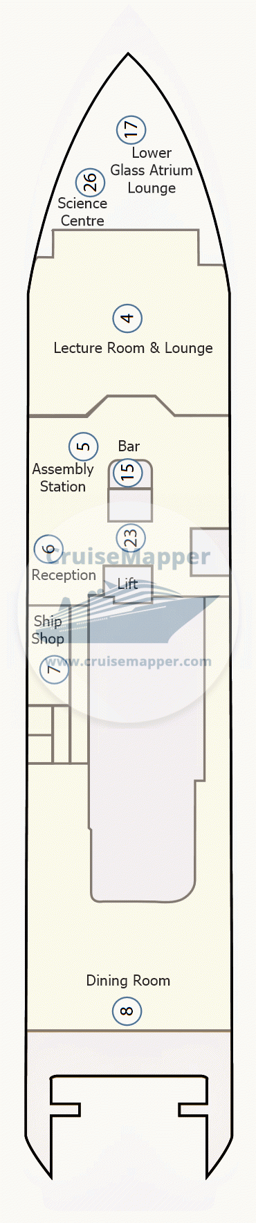 Ocean Discoverer Deck 05 - Lobby-Restaurant-Lounge