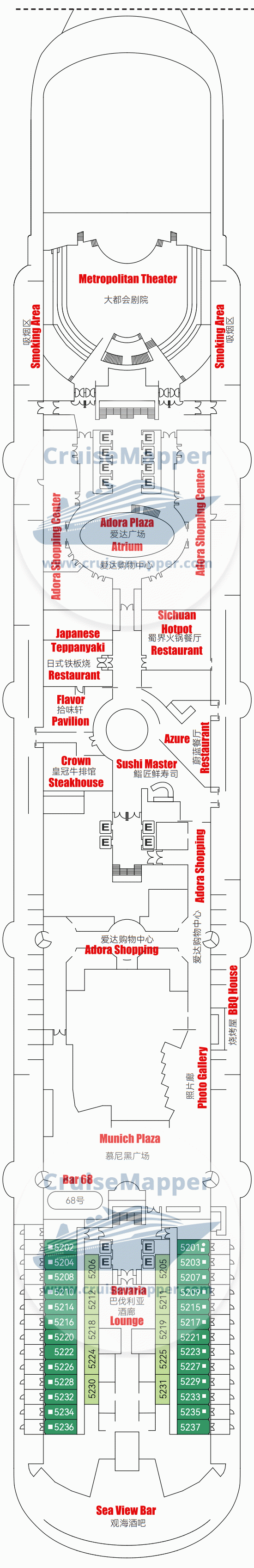 Adora Magic City Deck 05 - Cabins-Promenade2-Dining3-Lounge2-Shops2 Adora Magic City Deck 05 - Cabins-Promenade2-Dining3-Lounge2-Shops2