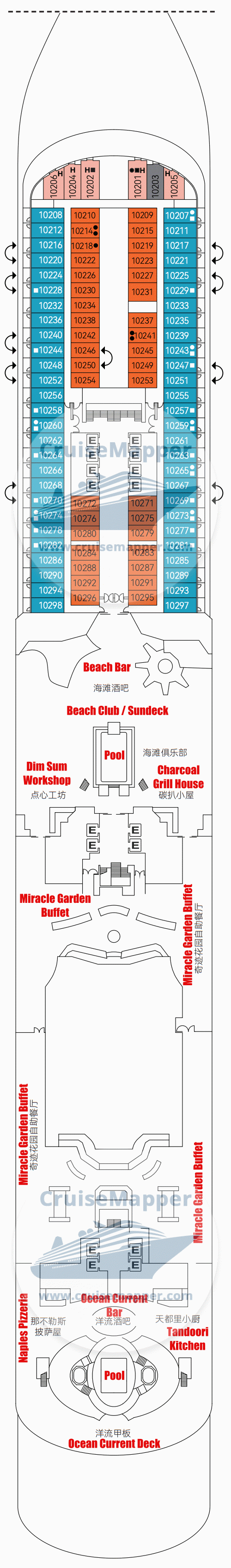 Adora Magic City Deck 10 - Cabins-Lido-Pools-Sundeck1 Adora Magic City Deck 10 - Cabins-Lido-Pools-Sundeck1