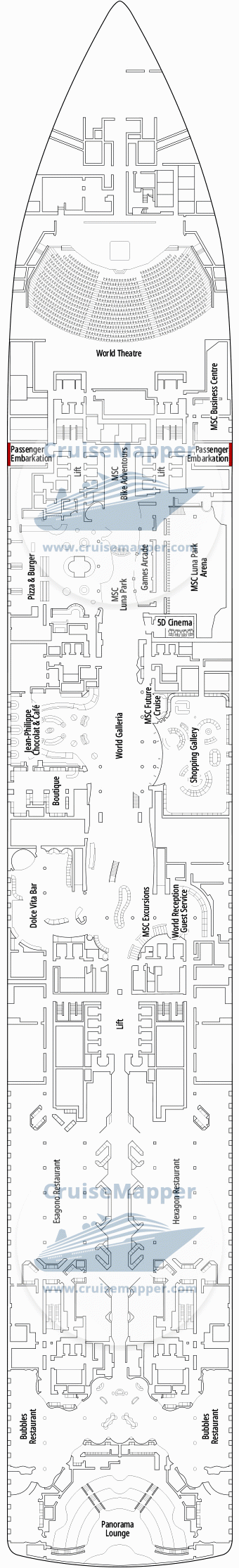 MSC World Asia Deck 06 - Lobby-Lounge