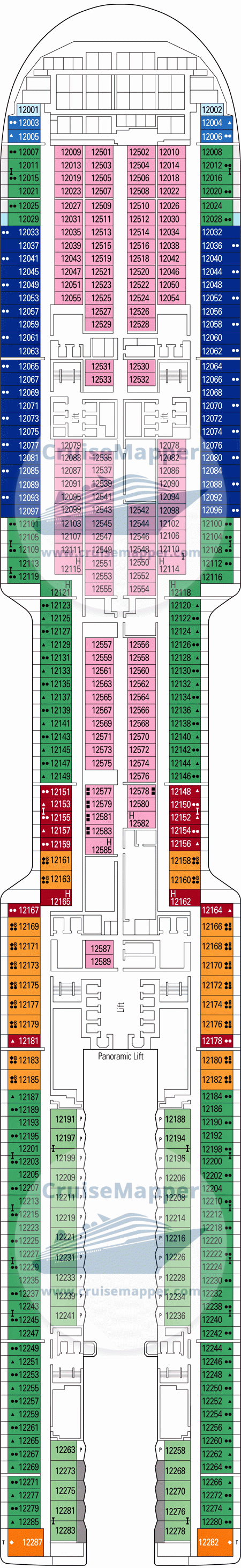 MSC World Asia Deck 12 - Cabins