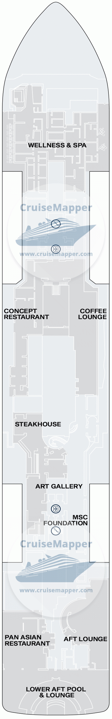 MSC Explora 5 Deck 05 - Spa-Lounges-Restaurants