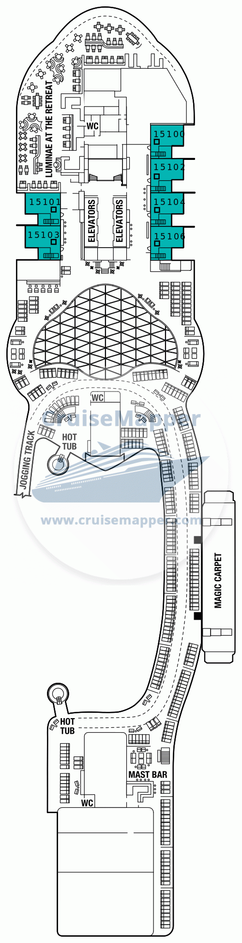 Celebrity Ascent Deck 16 - Luminae-Magic Carpet