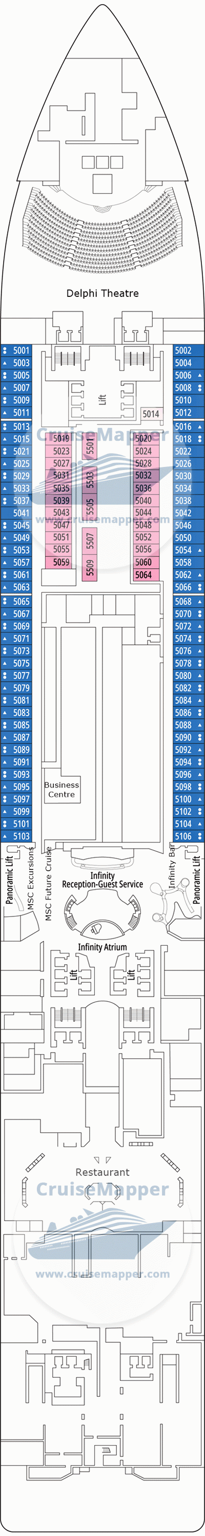 MSC Euribia Deck 05 - Cabins-Lobby