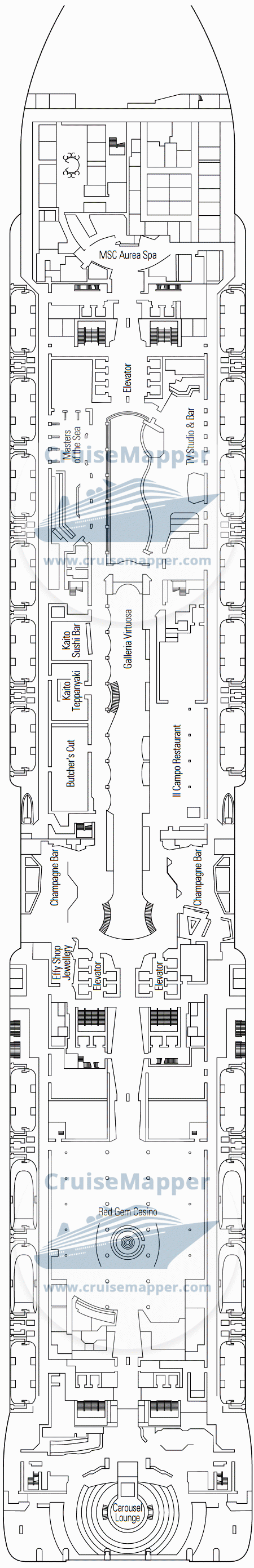 MSC Euribia Deck 07 - Promenade-Spa-Carousel Lounge-Casino