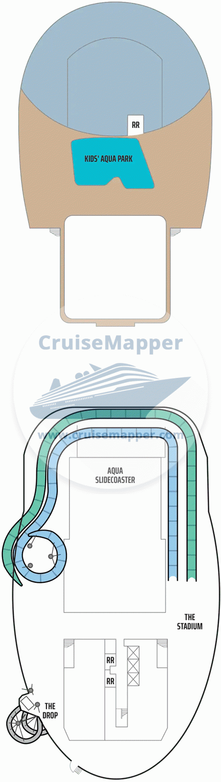 Norwegian Aqua Deck 18 - Haven Sundeck3-Waterpark-Slidecoaster1