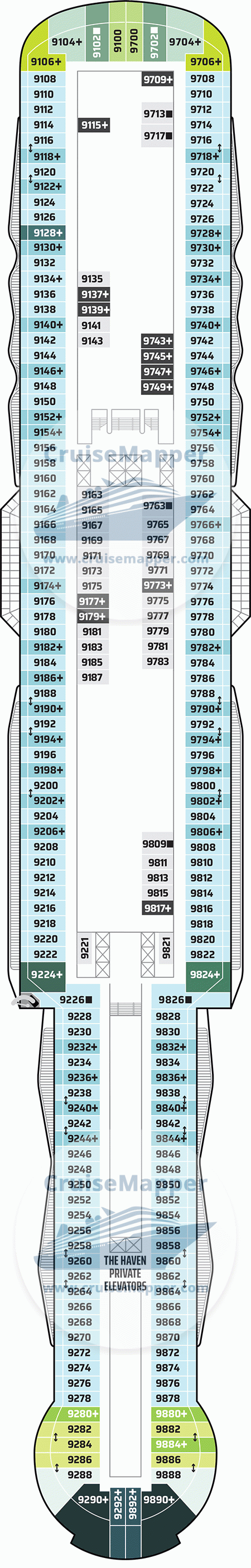 Norwegian Aura Deck 09 - Cabins