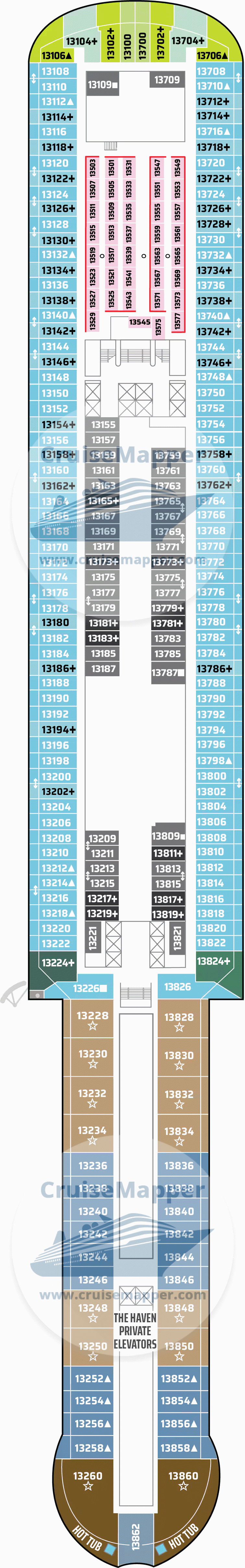 Norwegian Aura Deck 13 - Cabins-Studios2