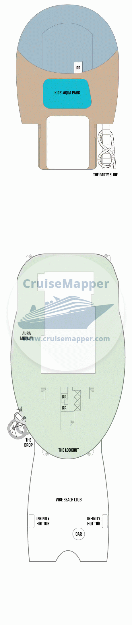 Norwegian Aura Deck 18 - Ocean Heights1-Waterpark-Slides-Kids-Teens-Vibe Beach Club