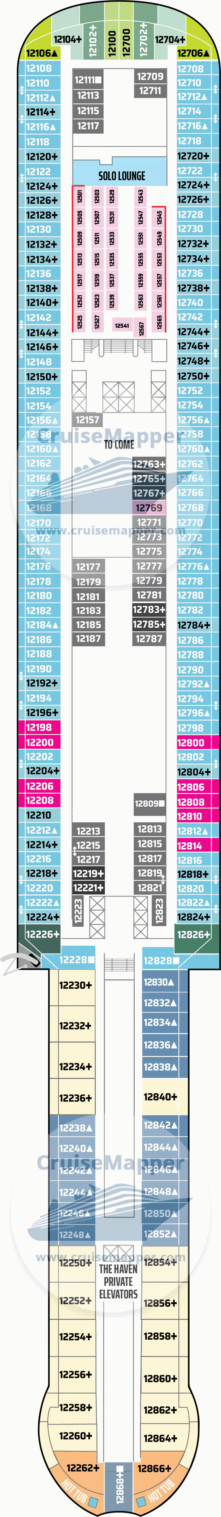 Norwegian Bella Deck 12 - Cabins-Studios1-Hospital Norwegian Bella Deck 12 - Cabins-Studios1-Hospital