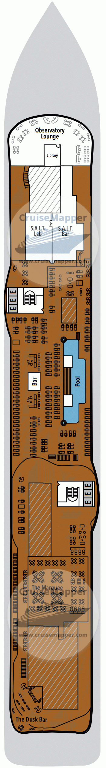 Silver Ray Deck 10 - Sundeck1-Pool-Marquee-Dusk Bar